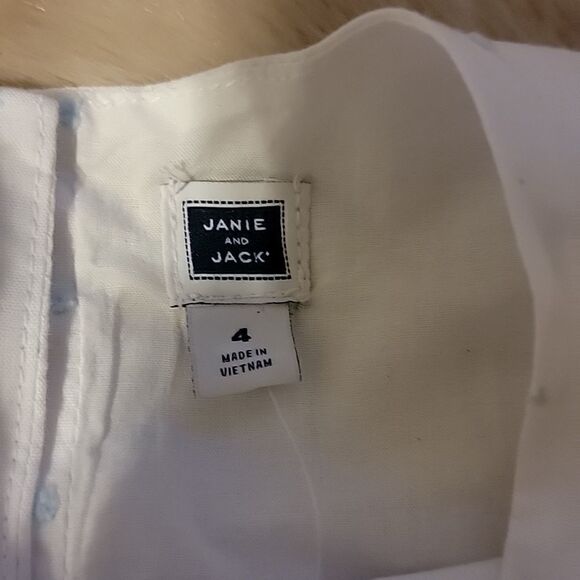 JANIE AND JACK WHITE WITH LIGHT BLUE POLKA DOTS SLEEVELESS TOP, SIZE 4 - NEW! - Picture 6 of 11